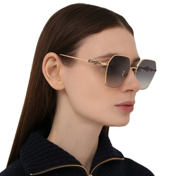 NEW ALEXANDER McQUEEN SUNGLASSES, WOMEN ALEXANDER McQUEEN AM0325S 001 EYEWEAR - Picture 1 of 4